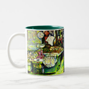 Zegt om het hele idee te betrekken tweekleurige koffiemok