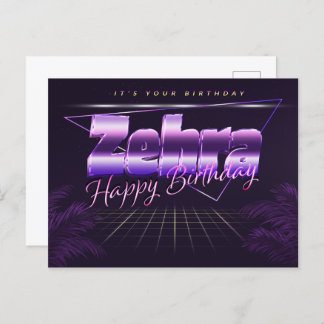 Zehra Nom Prénom Anniversaire de la carte postale