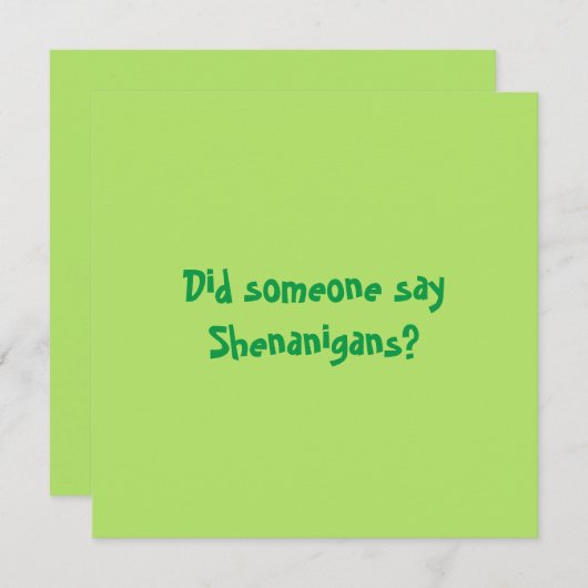 Zei iemand Shenanigans? St. Patrick's Day (Voorkant / Achterkant)