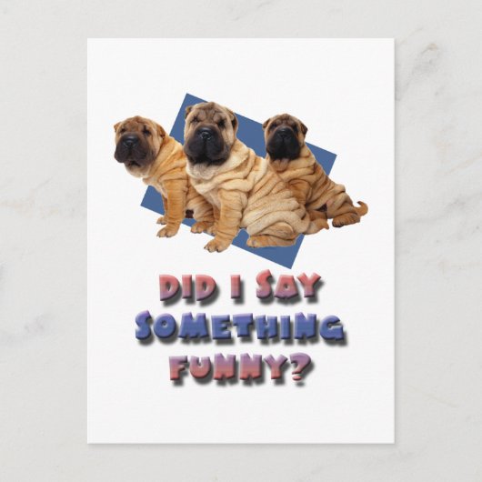 Zei ik iets grappigs? briefkaart (Voorkant)