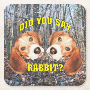 Zei je konijn? Beagle Vierkante Kartonnen Onderzetter