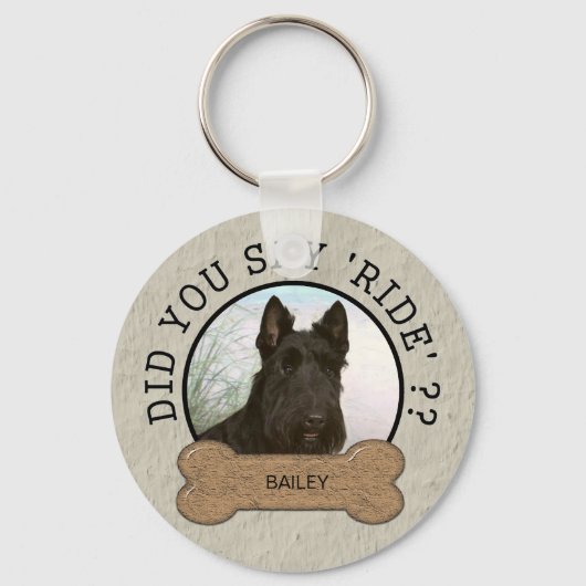 Zei je Ride? Funny Dog Custom Photo and Name Sleutelhanger (Voorkant)