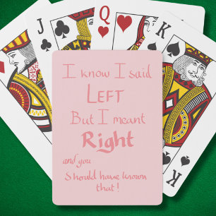 Zei Linkse Grappige Richtingen Argument Slogan Roz Pokerkaarten