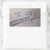 zei nee rechthoekige sticker (Tas)