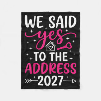 Zei tegen het adres 2027 Housewarming verhuisdag Fleece Deken