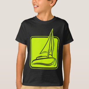 Zeil Logo Symbool Vierkant Zeilboot Schip Kapitein T-shirt