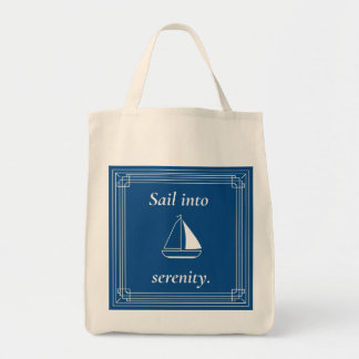 Zeil naar Sereniteit Zeezeilboot Tote Bag