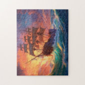 Zeil schip op een stormachtig Zee Legpuzzel (Verticaal)