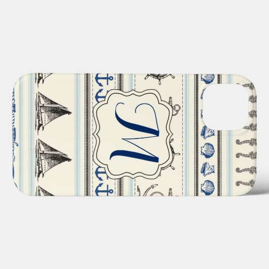 Zeilanker Nautisch Monogram IPAD Case (Achterkant (horizontaal))