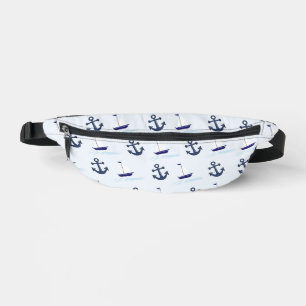 Zeilboat en anker Pattern Blue Heuptasje