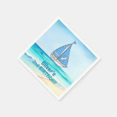 Zeilboot 2e verjaardagsfeestje servet (Hoek)