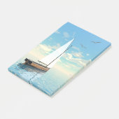 Zeilboot - 3D rendering Post-it® Notes (Schuin)