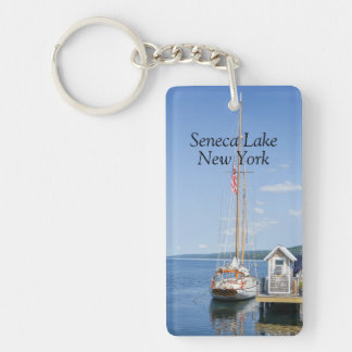 Zeilboot aangemeerd in Seneca Lake Sleutelhanger