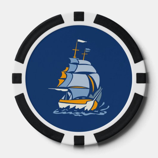Zeilboot aangepaste poker schepen chips (Voorkant)