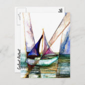 Zeilboot Abstract - CricketDiane Ocean Art Briefkaart (Voorkant / Achterkant)