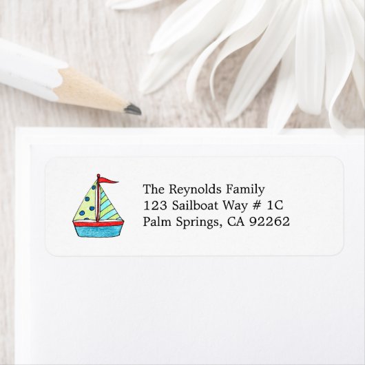 Zeilboot Adresetiketten Etiket (Insitu)