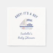 Zeilboot Ahoy! Het is een Boy Baby shower Servet (Voorkant)