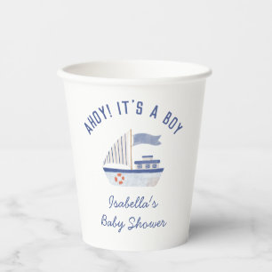 Zeilboot Ahoy! Het is een Boy Boy Baby shower Papieren Bekers