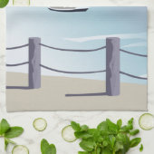 Zeilboot Aqua Ocean Kitchen Towel Theedoek (Gevouwen)