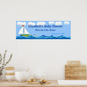 Zeilboot Baby shower Banner Poster (Keuken)