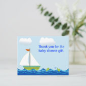 Zeilboot Baby shower Dank u Briefkaart (Staand voorkant)