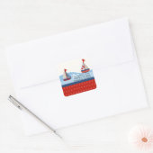 Zeilboot Baby shower Vierkante Sticker (Envelop)