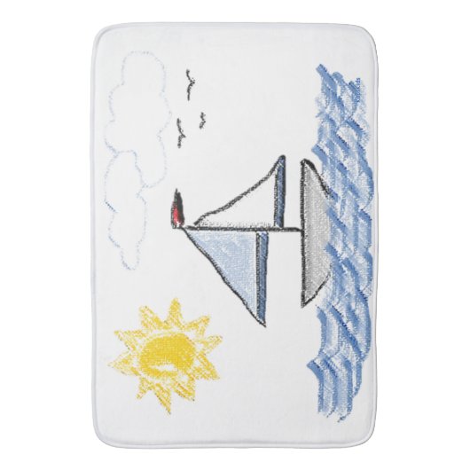 Zeilboot Badmat (Voorkant Verticaal)