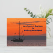 Zeilboot bij Oranje Sunset Pensioen Aankondiging (Staand voorkant)