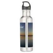 Zeilboot bij schemering Personaliseren met naam Waterfles (Achterkant)