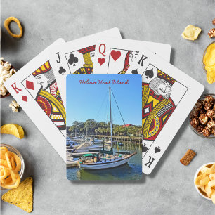 Zeilboot bij Shelter Cove Marina Hilton Head Islan Pokerkaarten