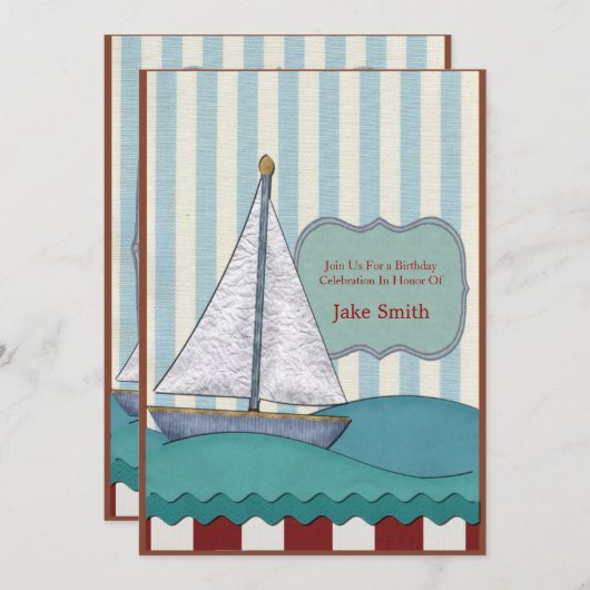 Zeilboot Birthday Kaart (Voorkant / Achterkant)
