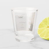 Zeilboot Bloemen Strand Bruiloft Shot Glas (Achterkant)