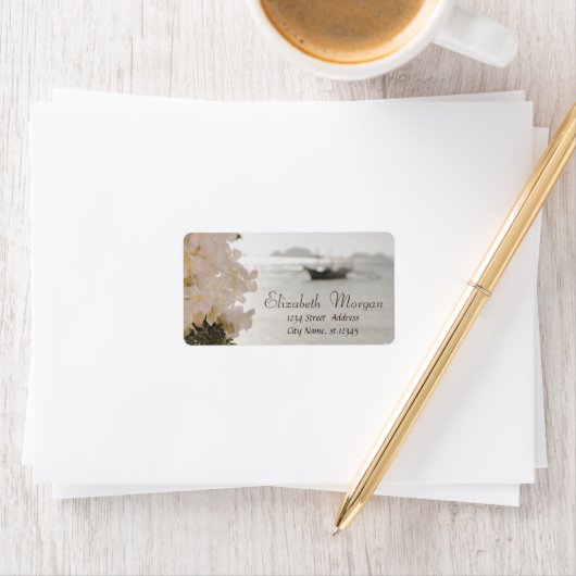 Zeilboot Bloemen Strand Etiket (Insitu)