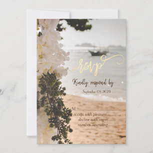 Zeilboot Bloemen Strand RSVP Kaart