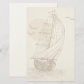  zeilboot briefpapier (Voorkant / Achterkant)