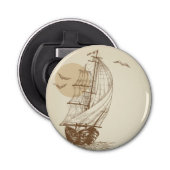  zeilboot button flesopener (Voorkant)