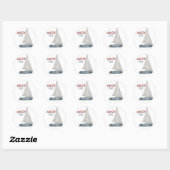 Zeilboot Dank u Nautisch Baby shower Ronde Sticker (Vel)