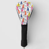 Zeilboot die het Nautical Summer Pattern-patroon v Golfheadcover (Voorkant)