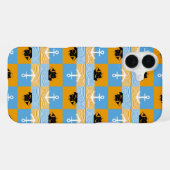 Zeilboot en ankerpatroon iPhone hoesje (Achterkant horizontaal)