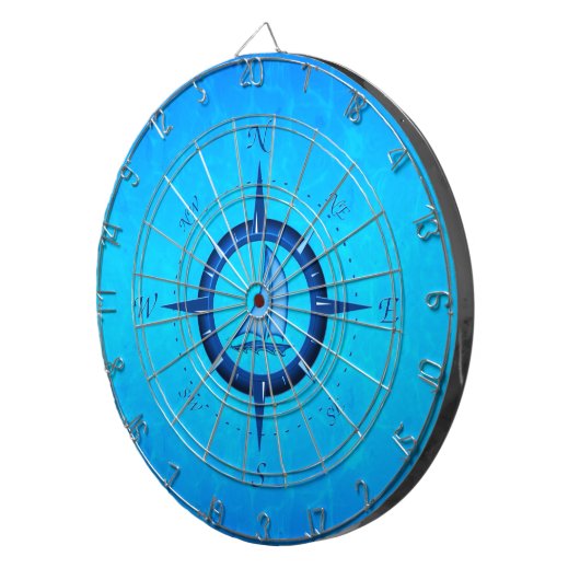 Zeilboot en kompas Roos Dartbord (Voorkant Rechts)