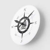 Zeilboot en kompas Roos Ronde Klok (Hoek)