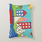 Zeilboot en luchtballon met Cityscape Accent Kussen (Voorkant(Verticaal))