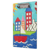 Zeilboot en luchtballon met Cityscape Klembord (Links)