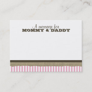 Zeilboot en Pink Stripes Baby shower Bericht Contactkaartje