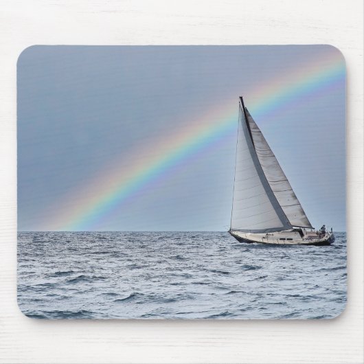 Zeilboot en regenboog muismat (Voorkant)