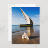 Zeilboot en -schaal | Mozambique, Benguerra Lodge Briefkaart (Voorkant / Achterkant)