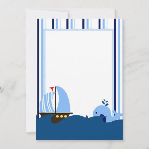 Zeilboot en walvisuitnodiging kaart