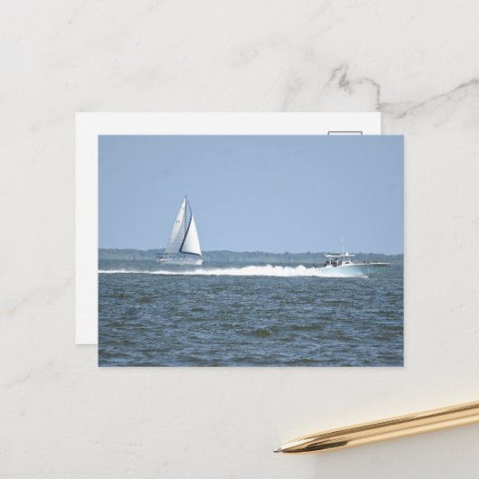 Zeilboot Foto Briefkaart (Voorkant / Achterkant in situ)