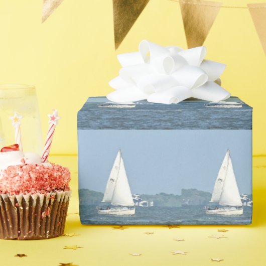 zeilboot foto inpakpapier (Verjaardagsfeest)