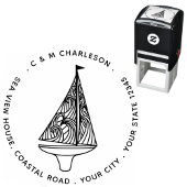 Zeilboot gepersonaliseerd adres  zelfinktende stempel